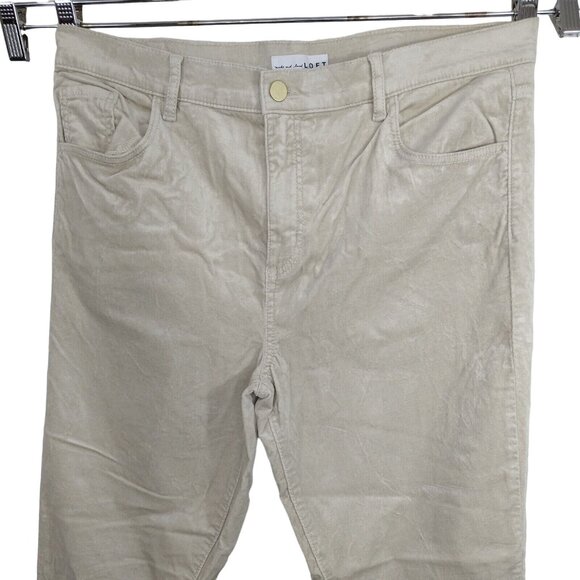 Ann Taylor Loft Pants Jeans Women Size 32 14 Beige Faux Suede - Picture 2 of 8